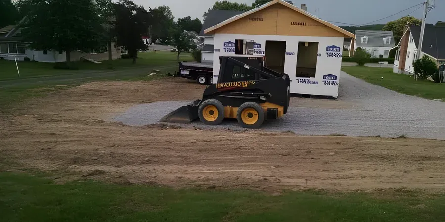 Skid steer finishing soil and slope work in Christiansburg